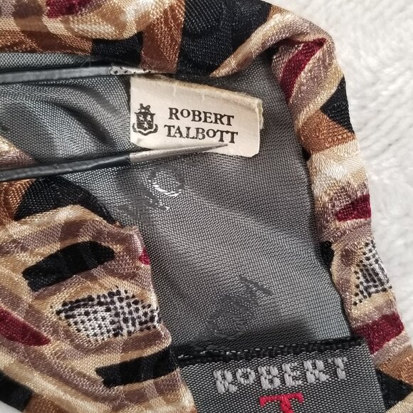 Robert Talbott Studio Nordstrom Tie Hand Sewn Silk Made USA 3 7/8 58 3/4 Brown - Picture 9 of 11